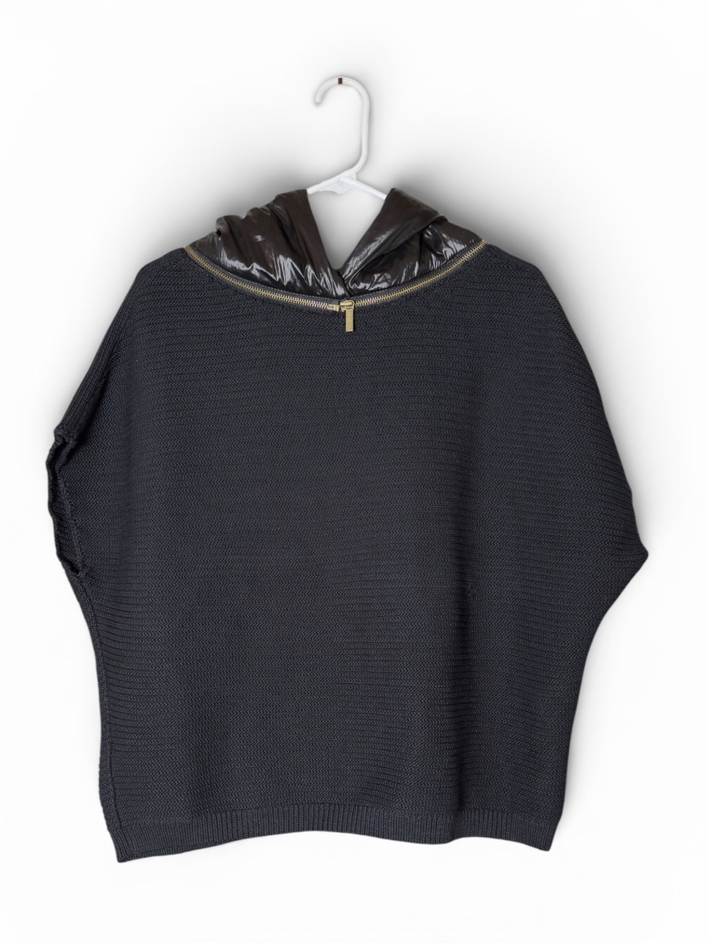 A|X Armani Exchange Oversized Textured Knit Dolman Sleeve Hooded Sweater Sz S
